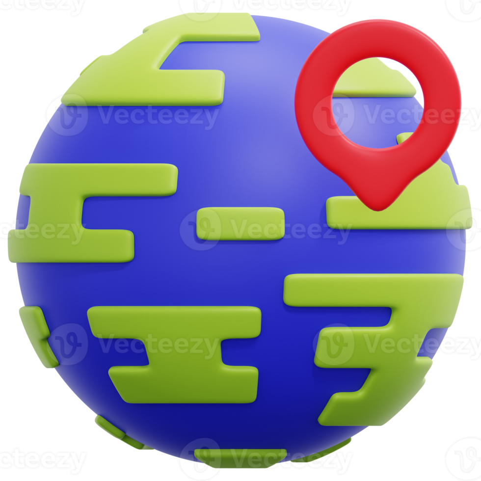 globe 3d render icon illustration png
