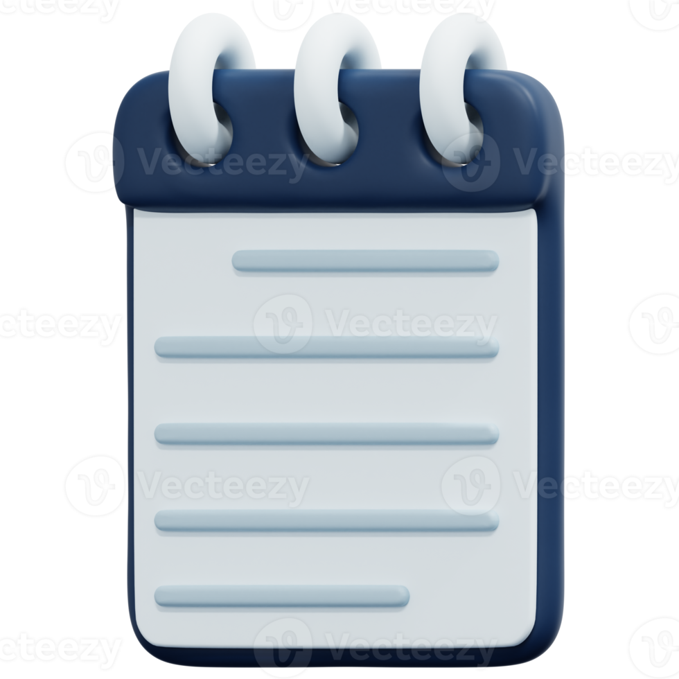 notepad 3d render icon illustration png