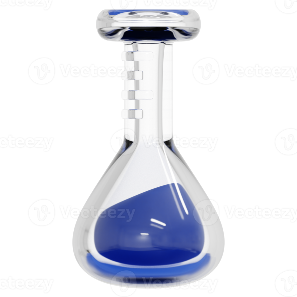 volumetric flask 3d render icon illustration png