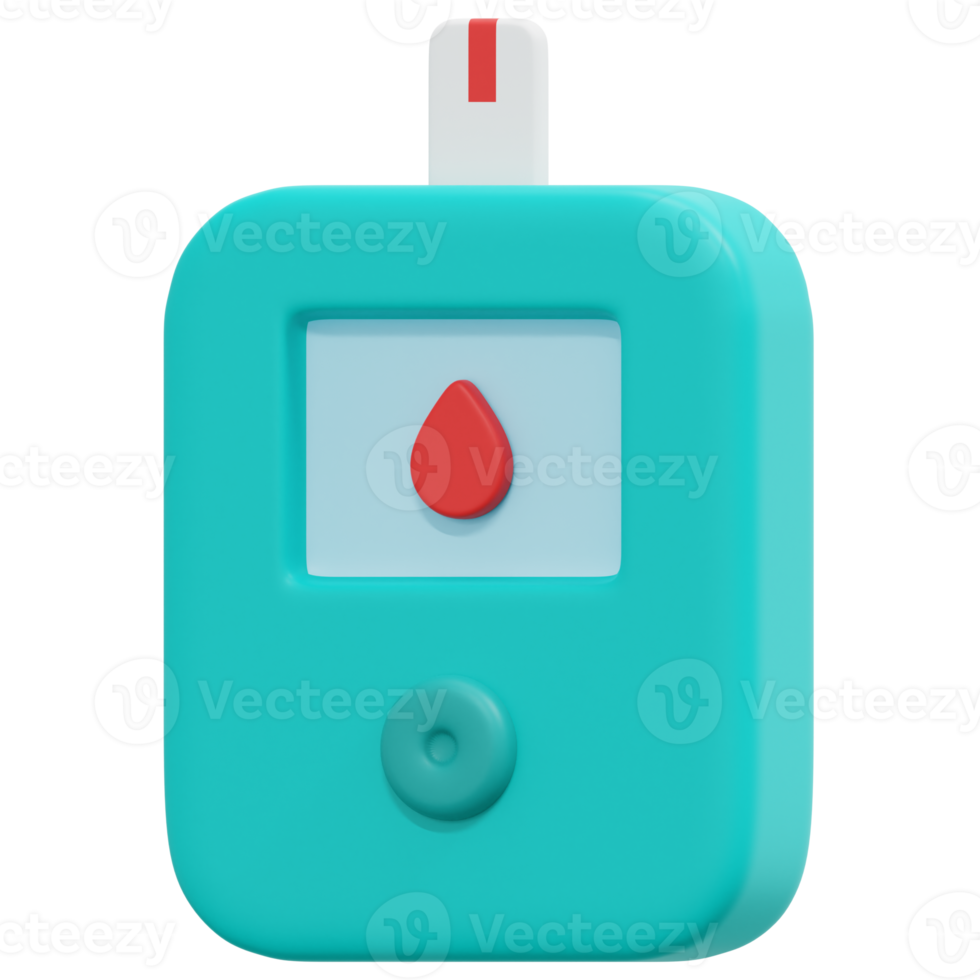 glucose meter 3d geven icoon illustratie png