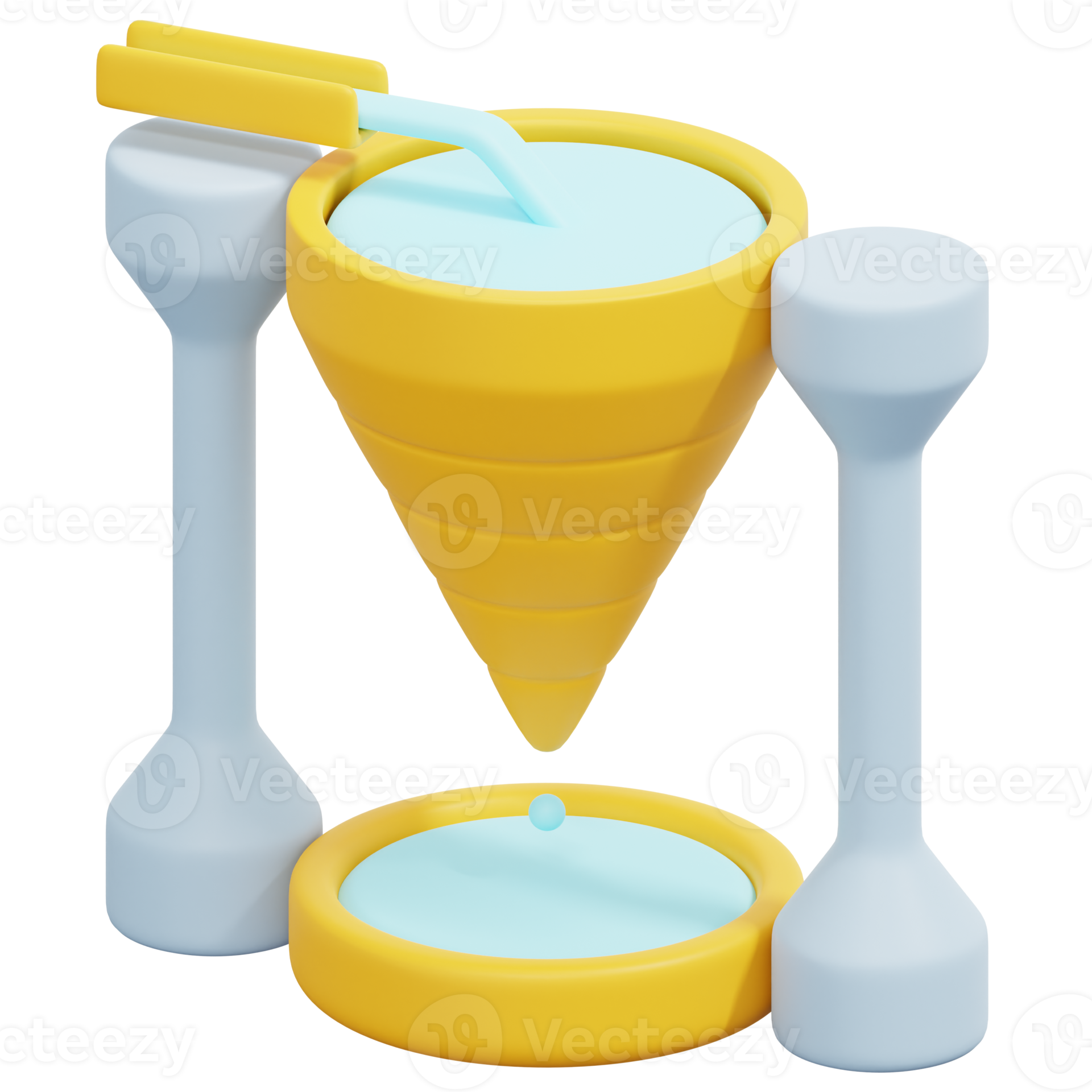 water clock 3d render icon illustration 11649648 PNG