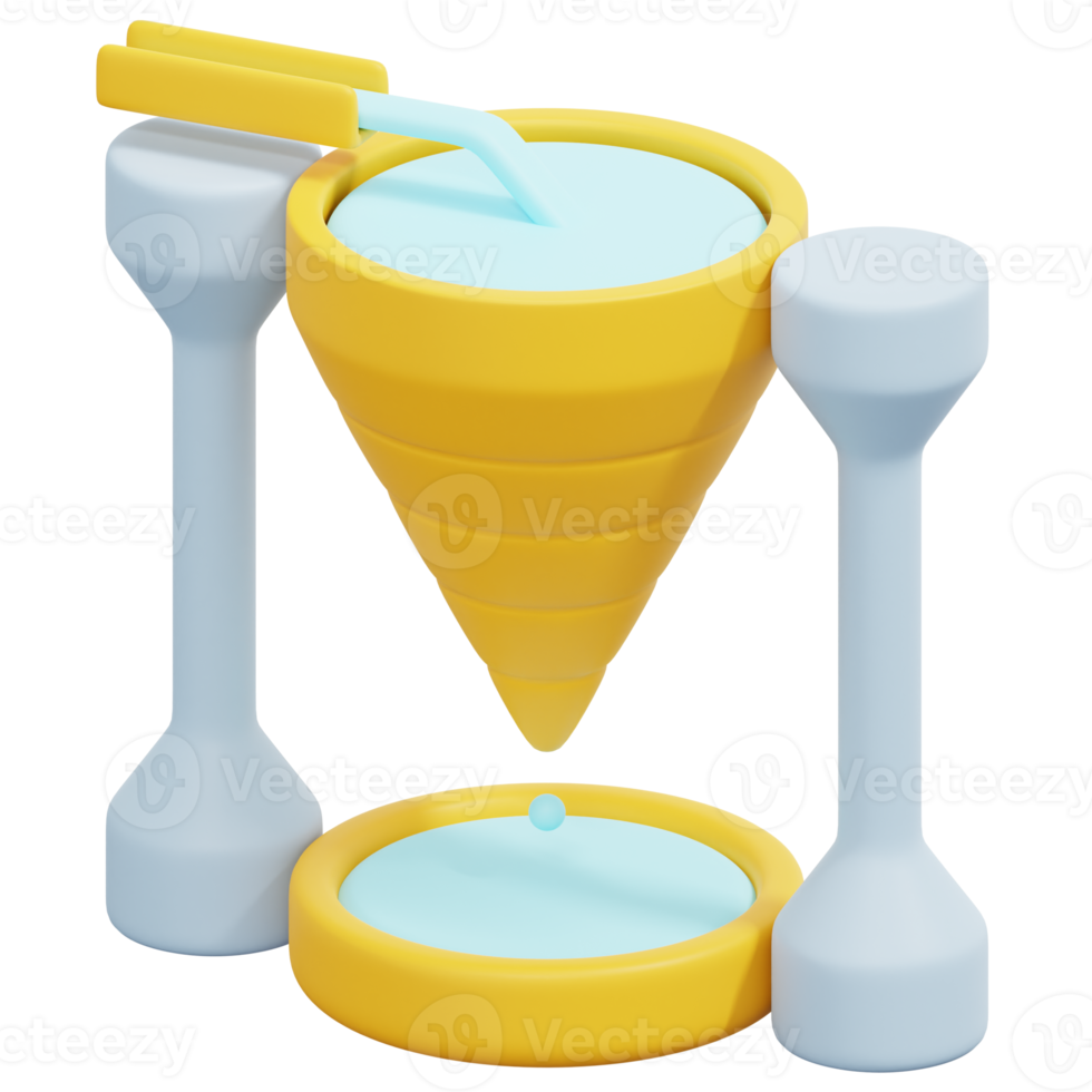 water clock 3d render icon illustration png