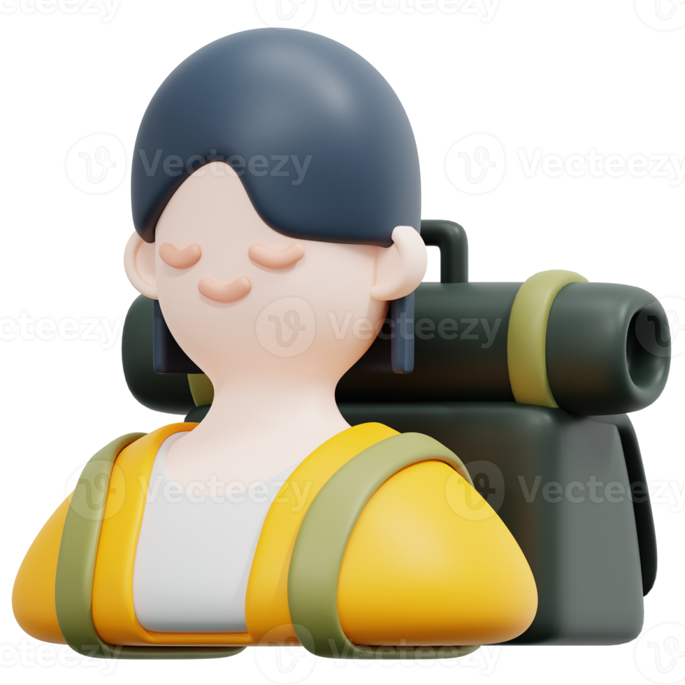 adventurer 3d render icon illustration png