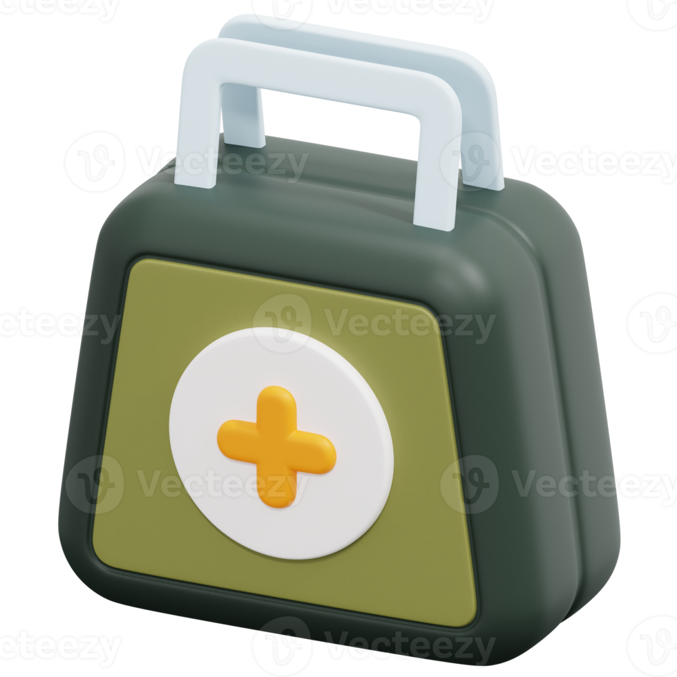 first aid kit 3d render icon illustration png