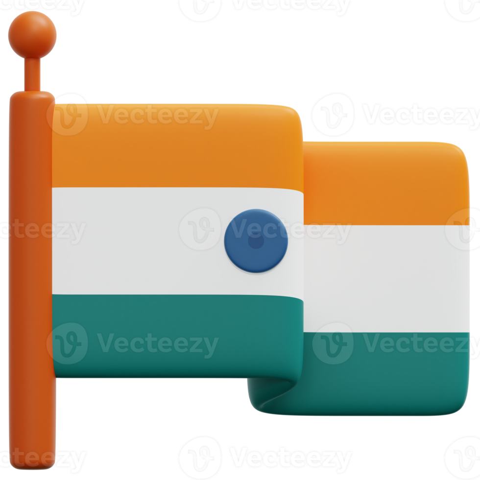 india bandera 3d render icono ilustración png