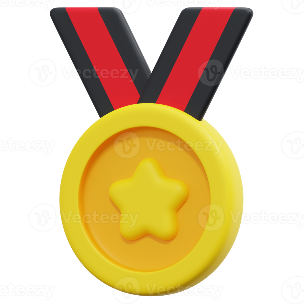 medal 3d render icon illustration png