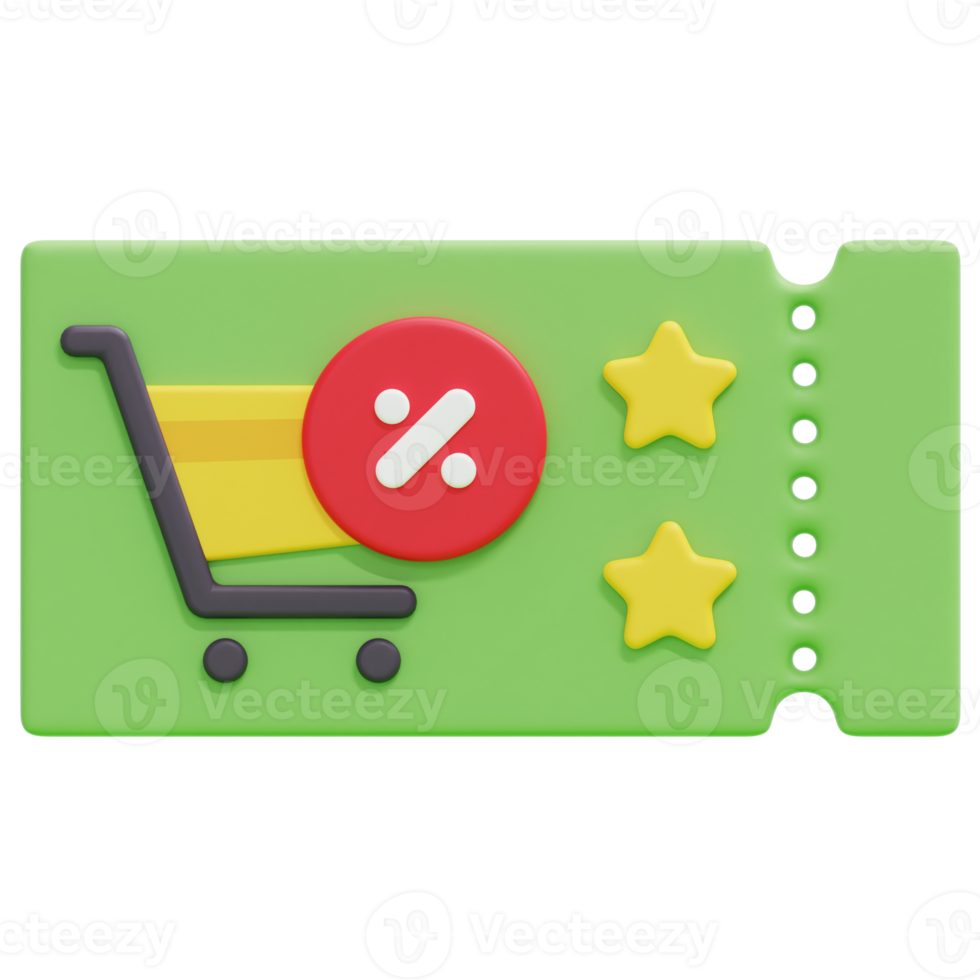 gift voucher 3d render icon illustration png