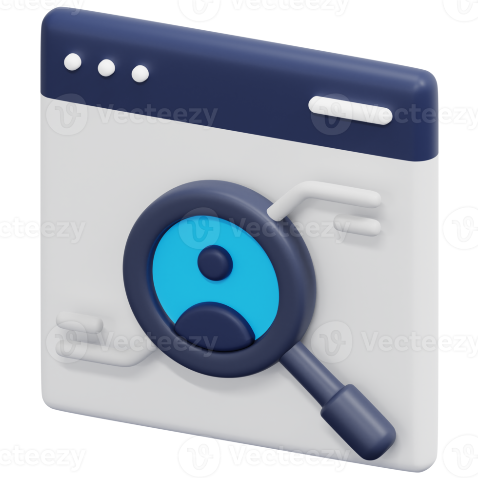 research 3d render icon illustration png