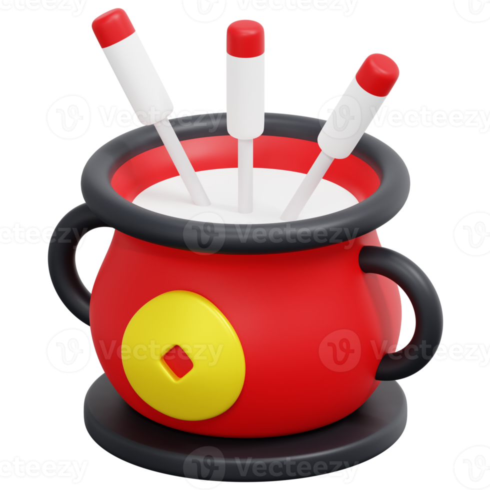 incense stick 3d render icon illustration png