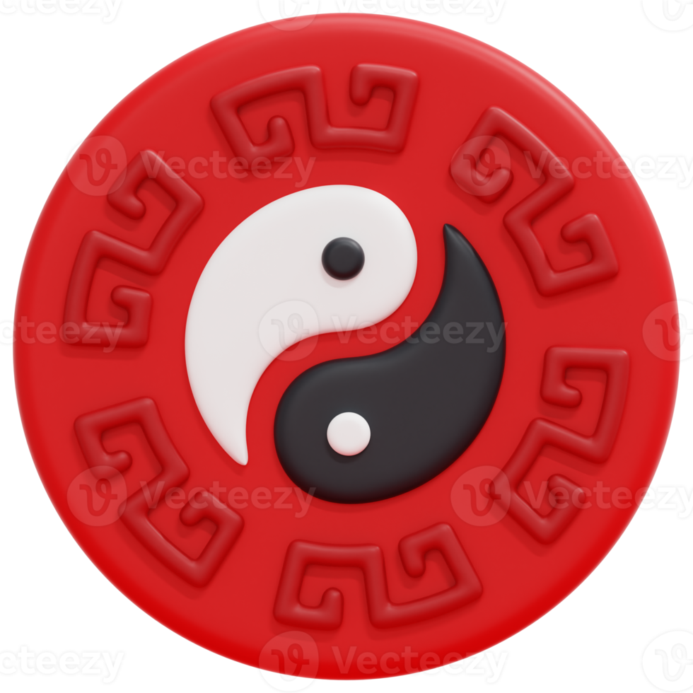 illustration d'icône de rendu 3d yin yang png