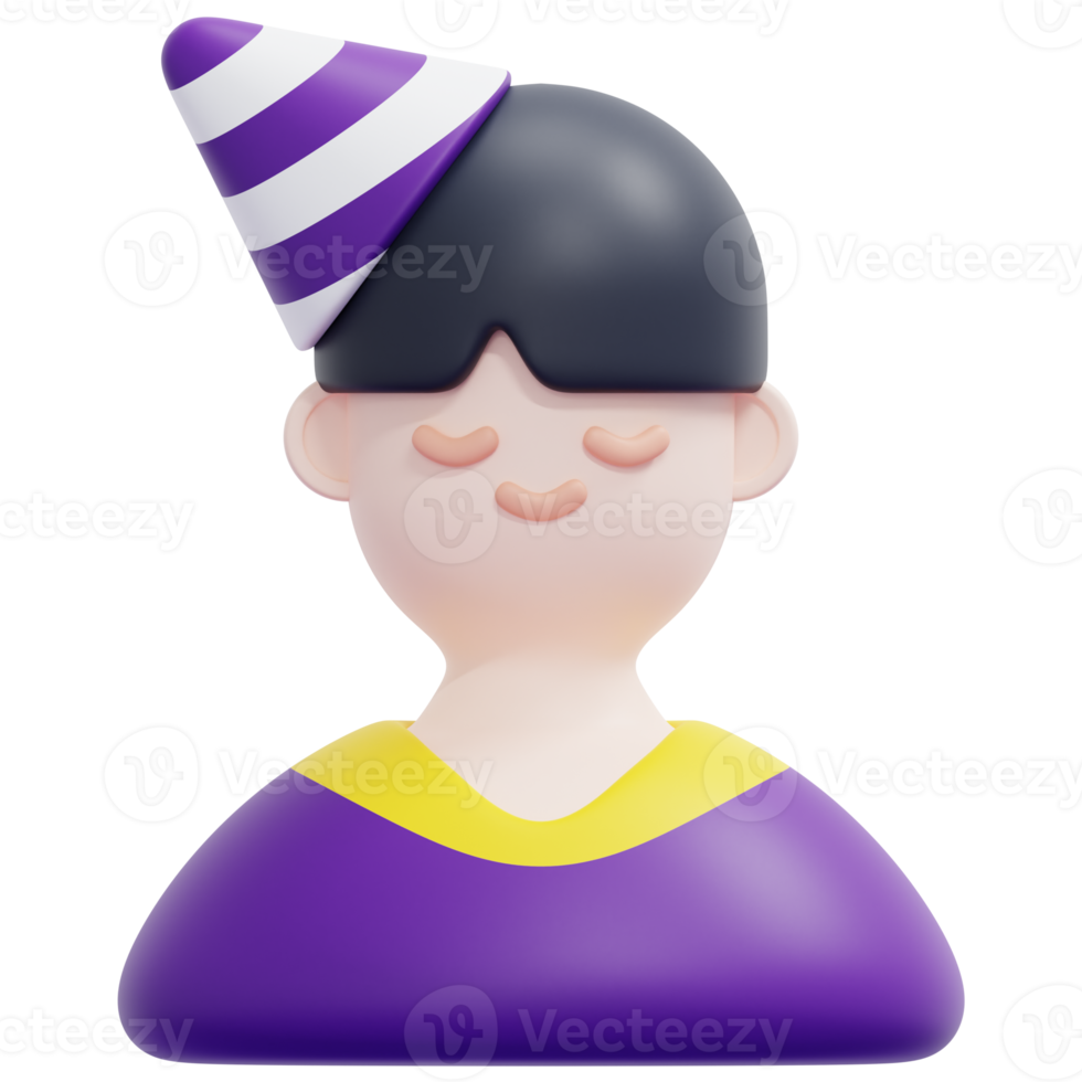 boy 3d render icon illustration png