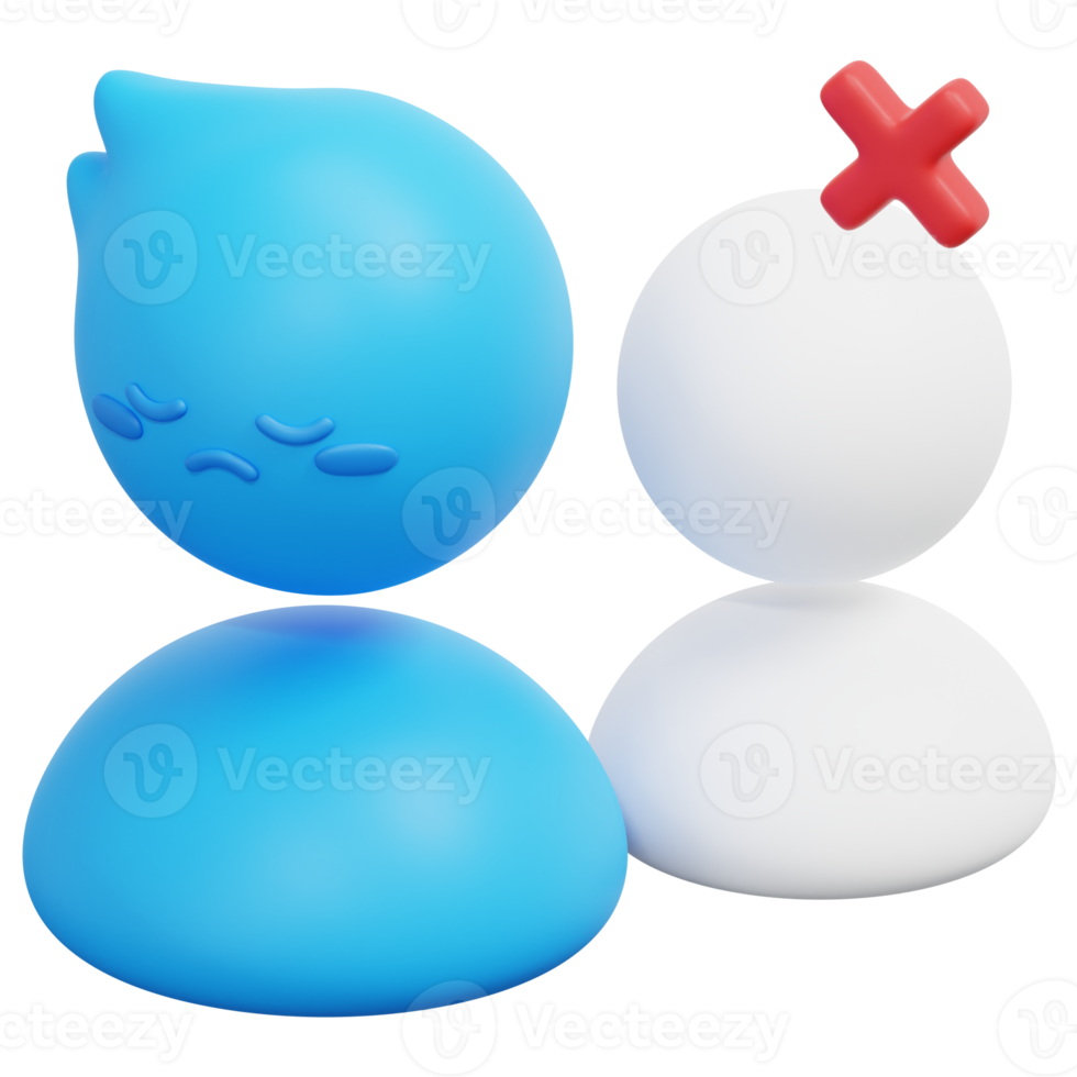 lonely 3d render icon illustration png