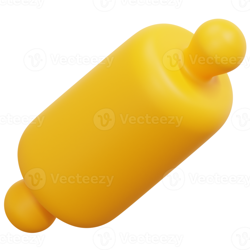 rolling pin 3d render icon illustration png