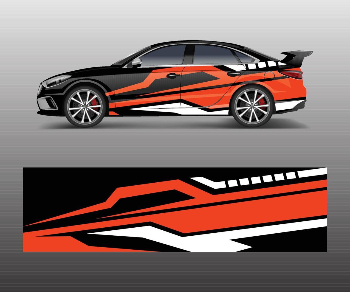 Car wrap decal design vector. Graphic abstract racing designs for vehicle, , race, adventure template design vector