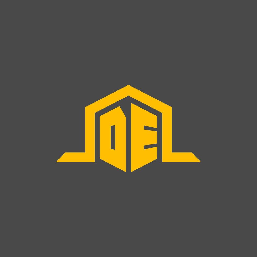 logotipo inicial del monograma con diseño de estilo hexagonal vector