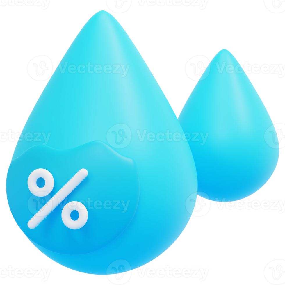 humidity 3d render icon illustration png