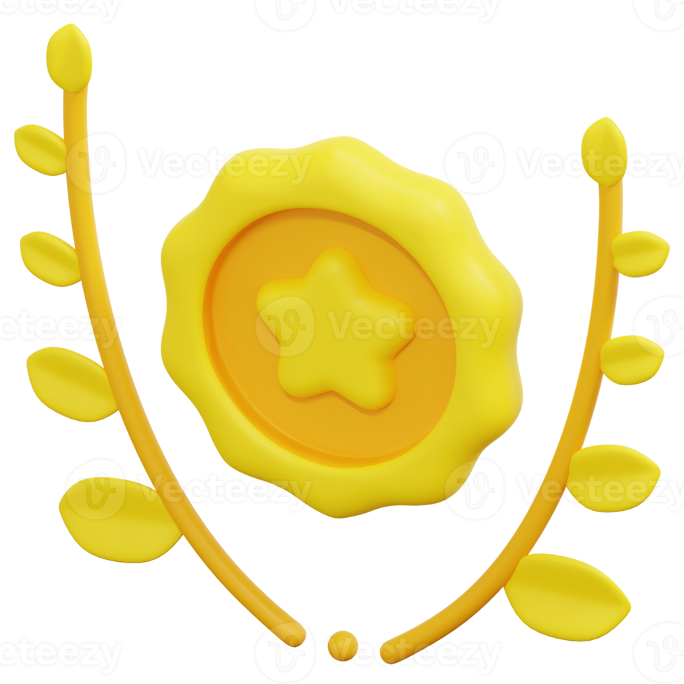 medal 3d render icon illustration png