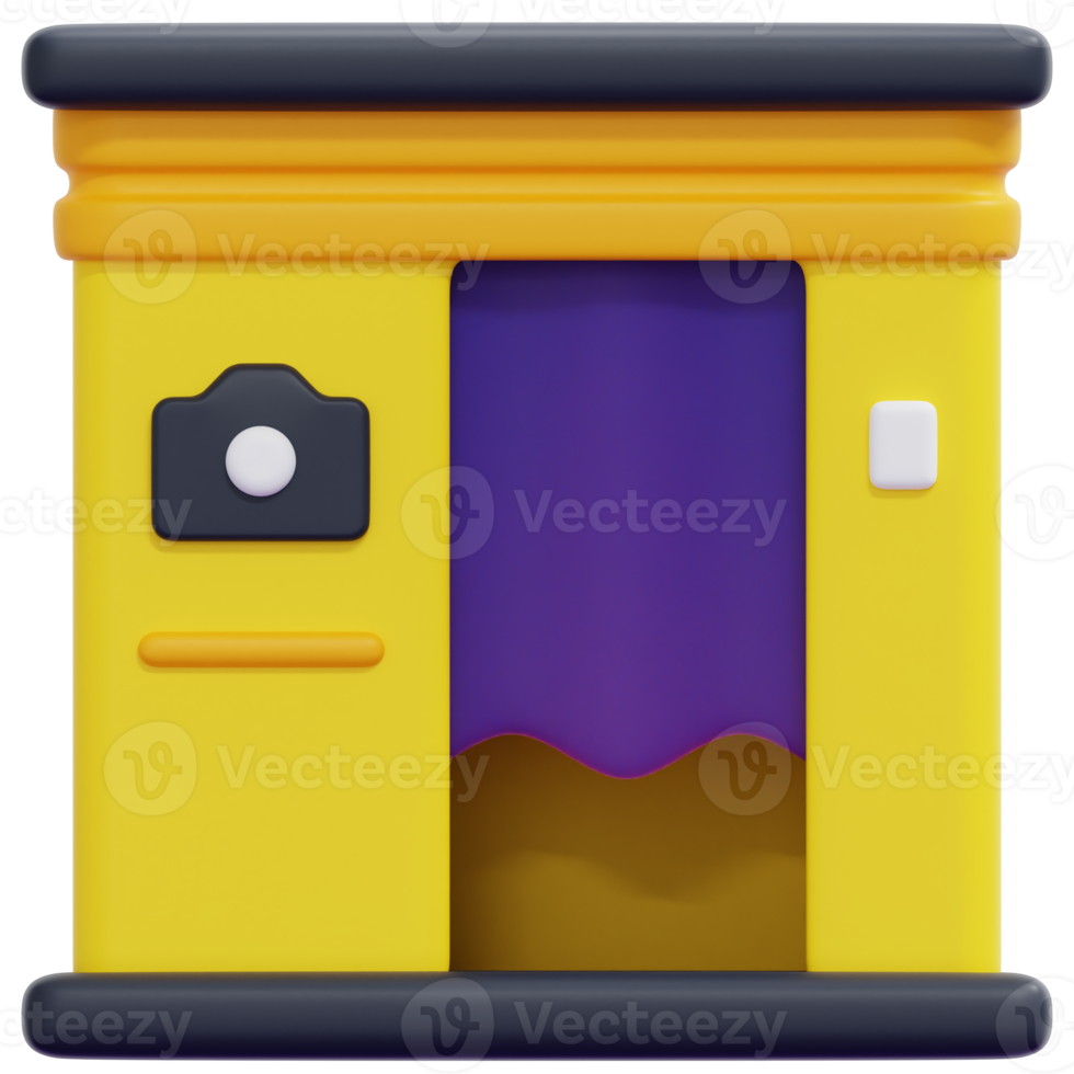 photo booth 3d render icon illustration png