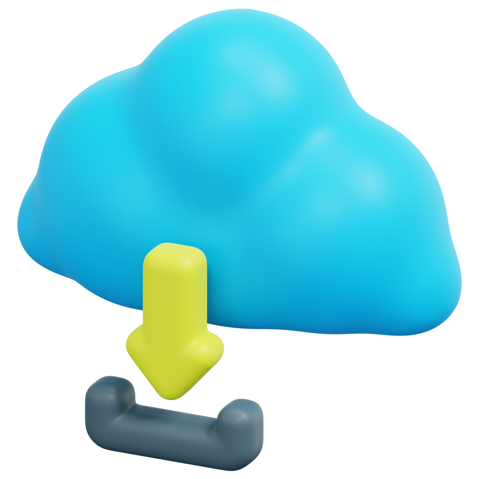 cloud download 3d render icon illustration 11650127 PNG