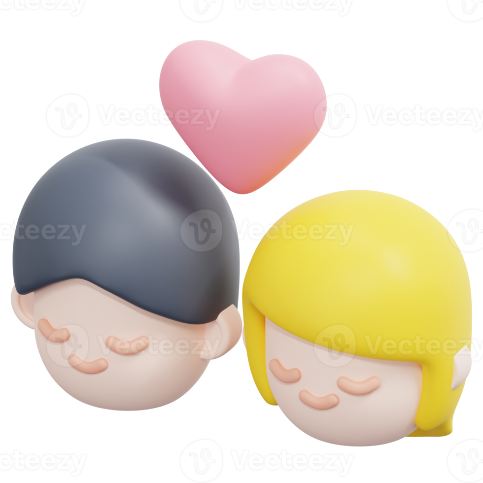 couple 3d render icon illustration png