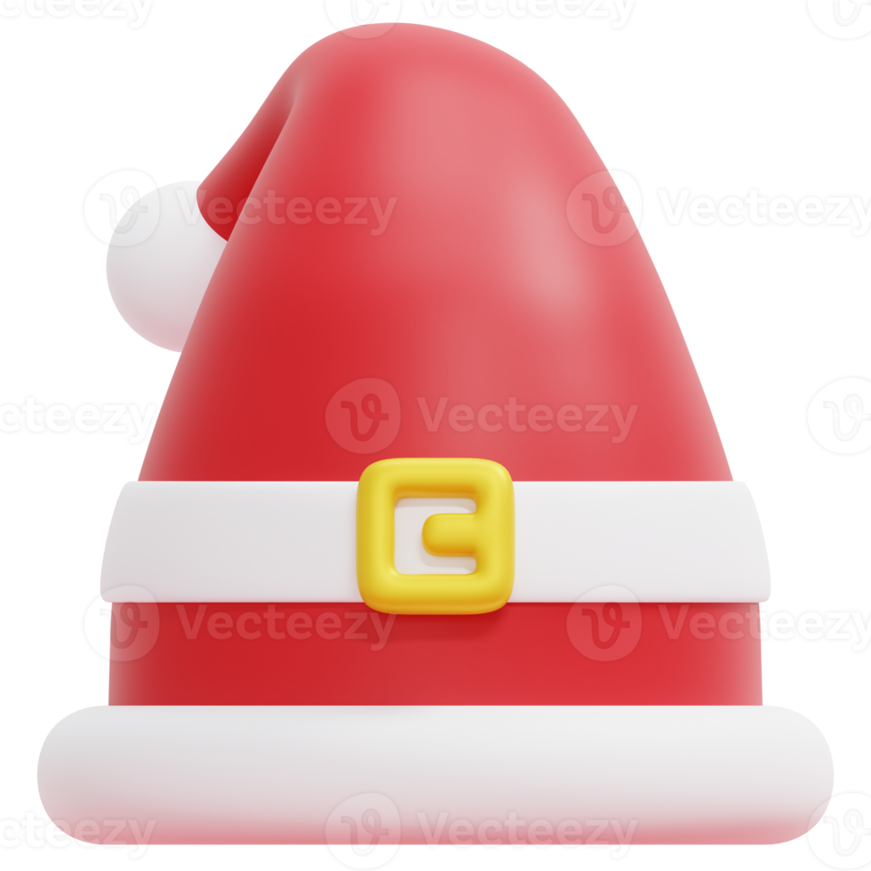 santa hat 3d render icon illustration png