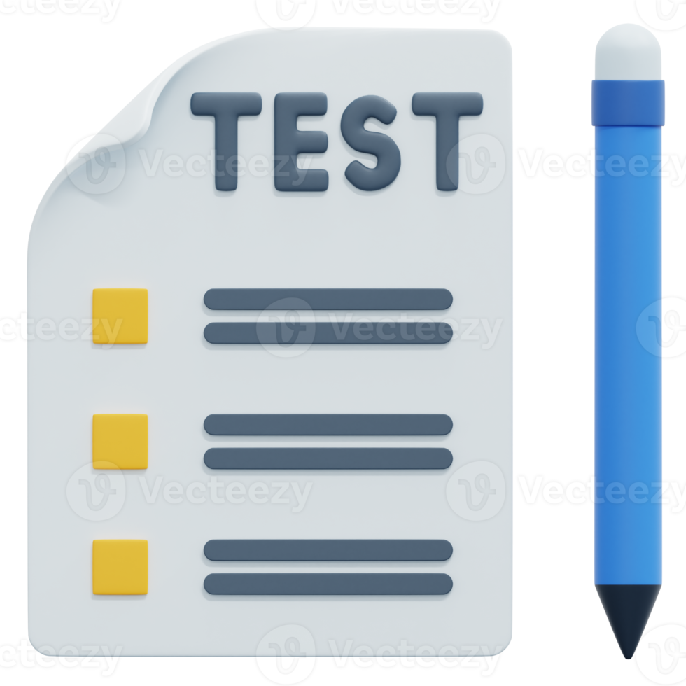 tester l'illustration de l'icône de rendu 3d png