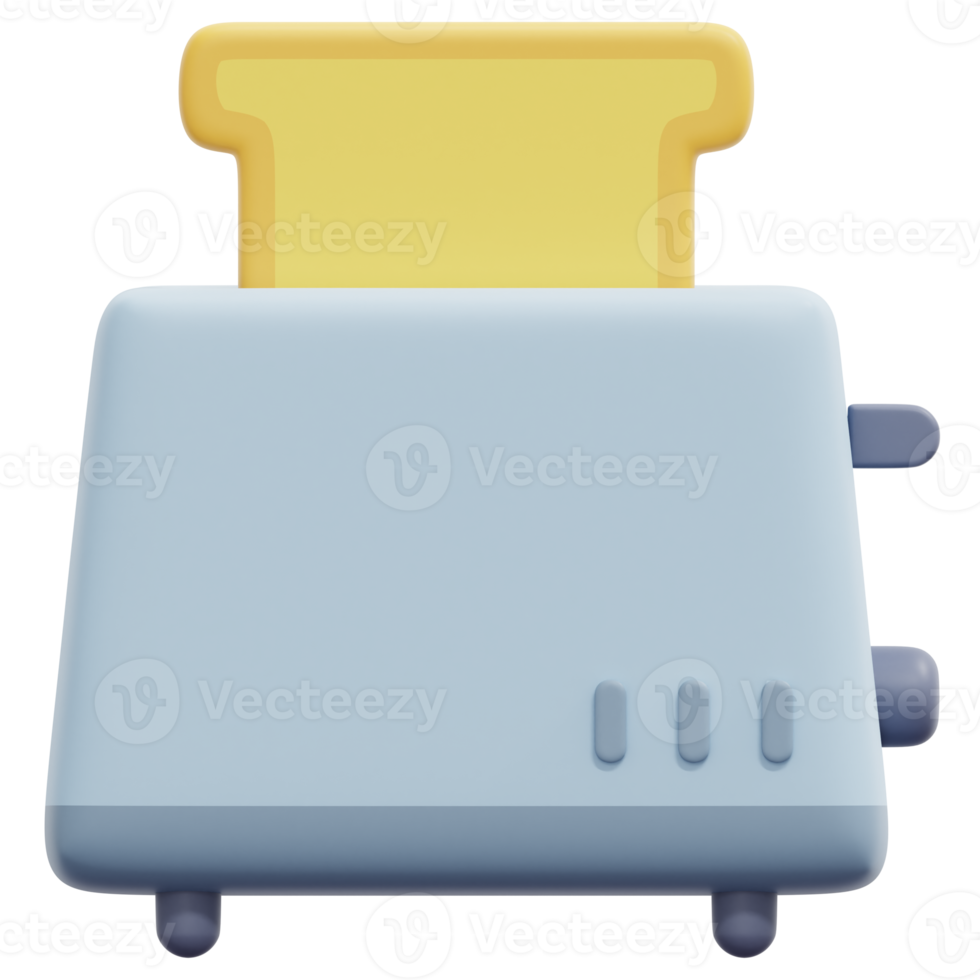 toaster 3d render icon illustration png