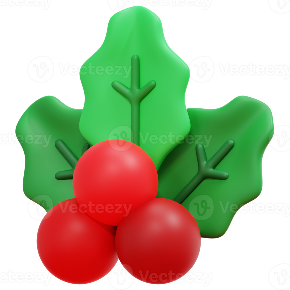 mistletoe 3d render icon illustration png