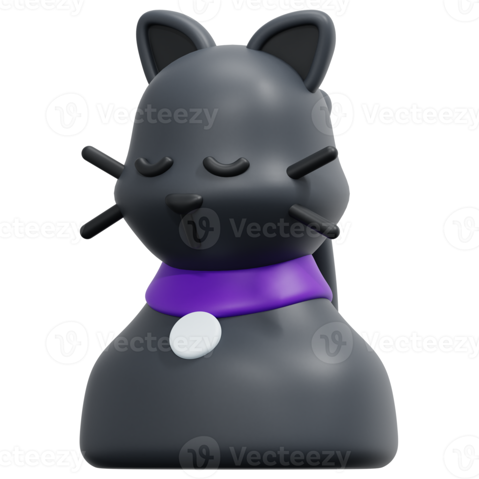 cat 3d render icon illustration png