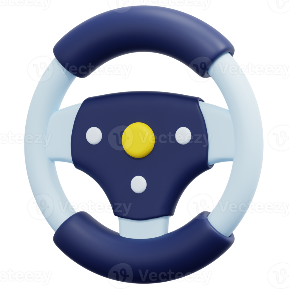 steering wheel 3d render icon illustration png