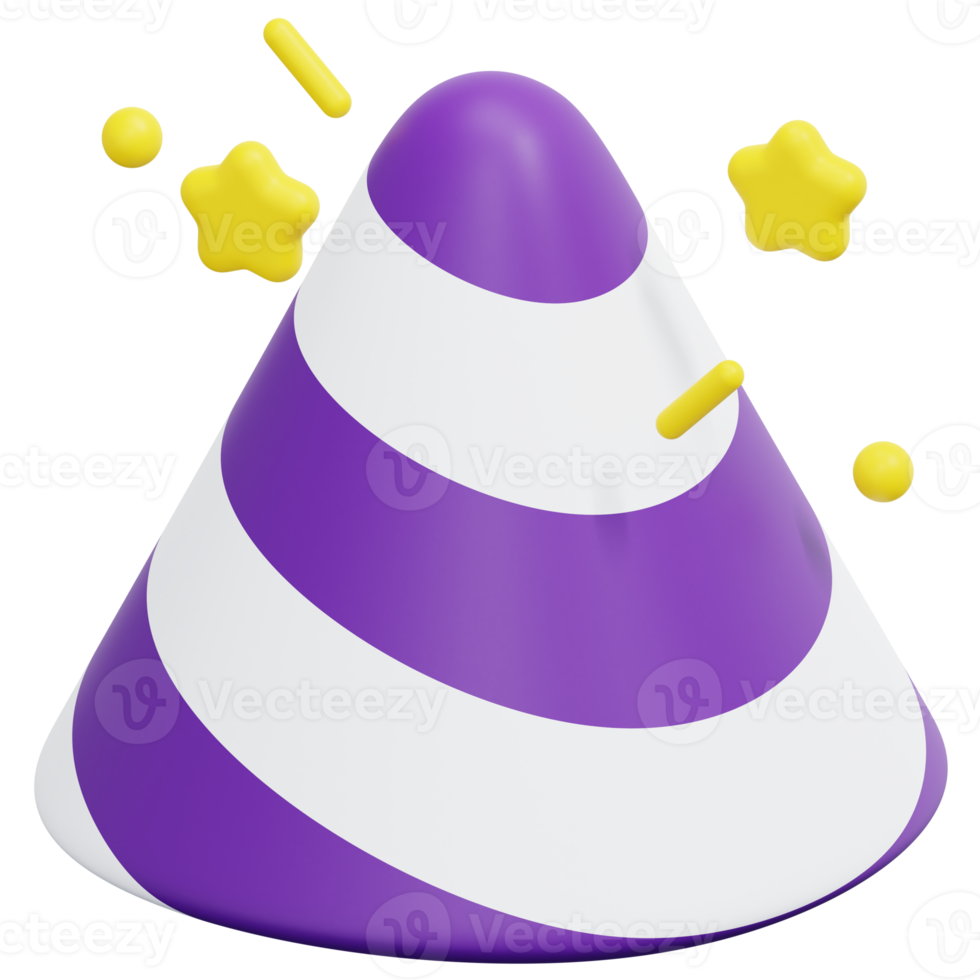 party hat 3d render icon illustration png