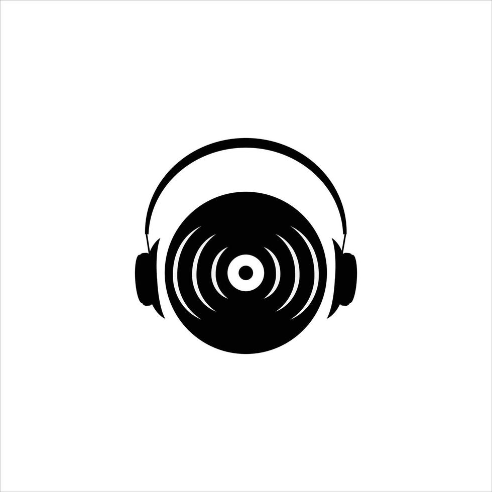 record music illustration vector, great for emblem label template vector