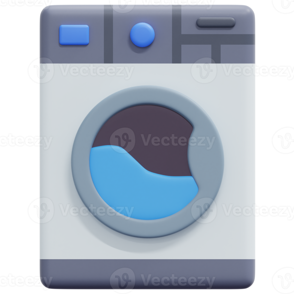 washing machine 3d render icon illustration png