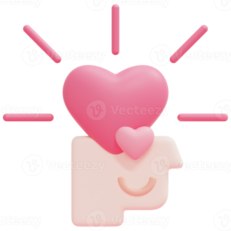 in love 3d render icon illustration png