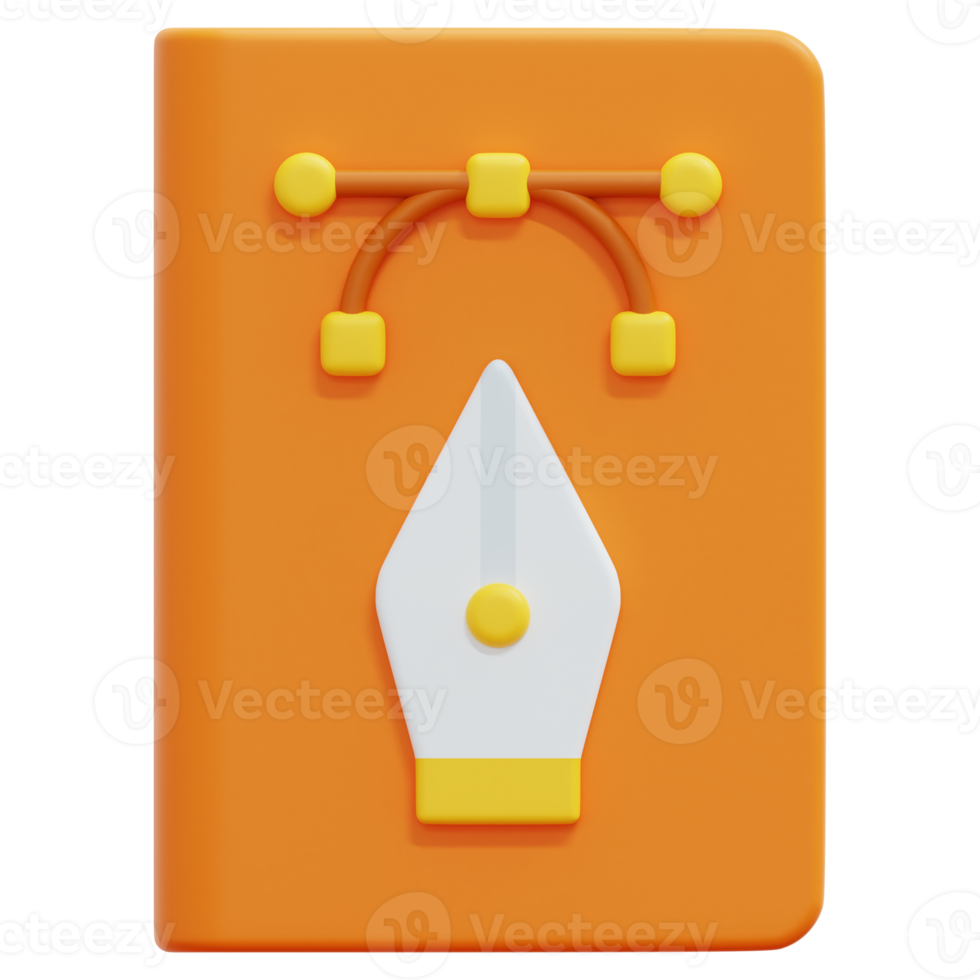 graphic design book 3d render icon illustration png