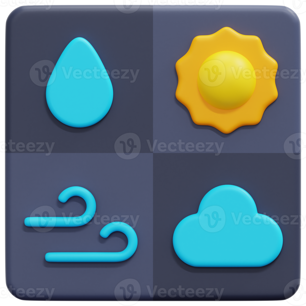 weather forecast 3d render icon illustration png