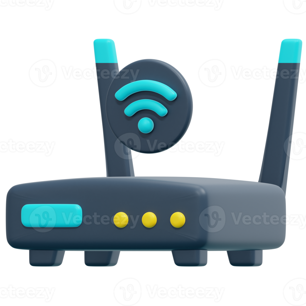 router 3d render icon illustration png