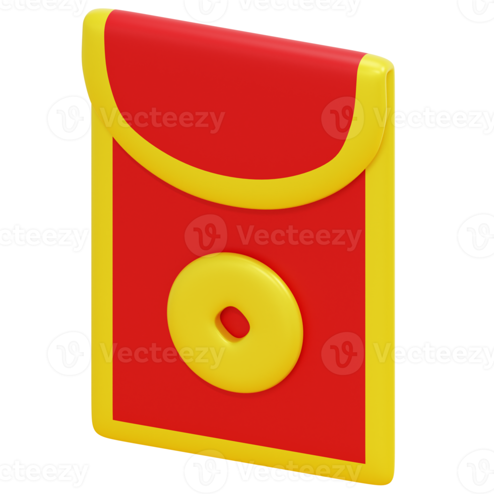 red envelope 3d render icon illustration png