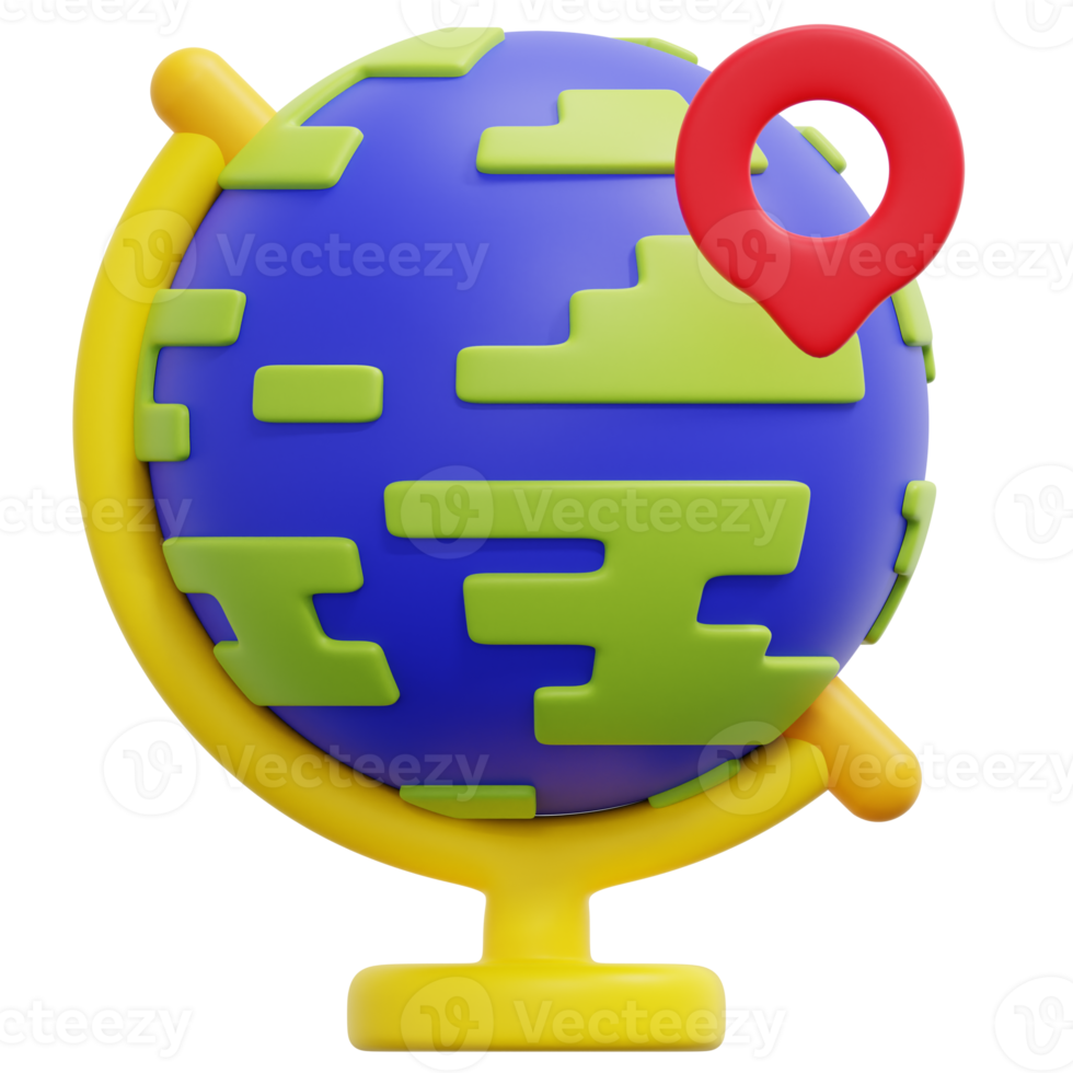 illustration d'icône de rendu 3d globe png