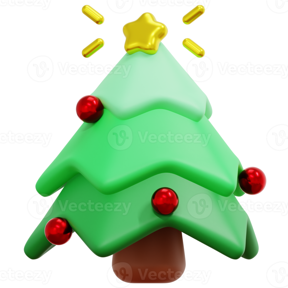 ilustração de ícone de renderização 3d de árvore de natal png