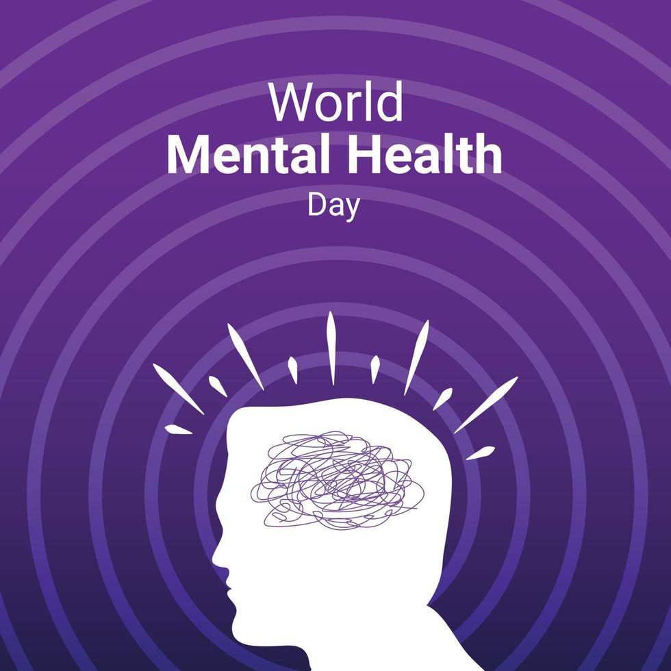 commemorating world mental health day, with the concept of men who are in need of mental health. vector