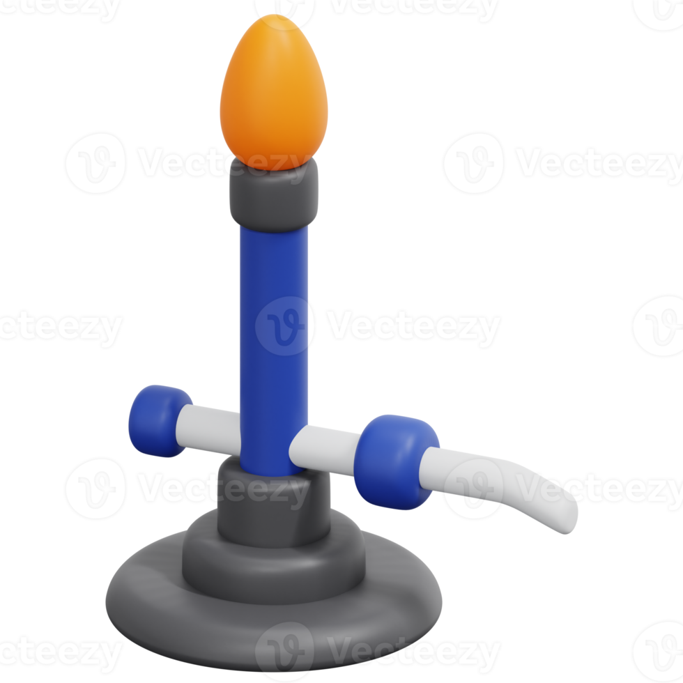 bunsen burner 3d render icon illustration png