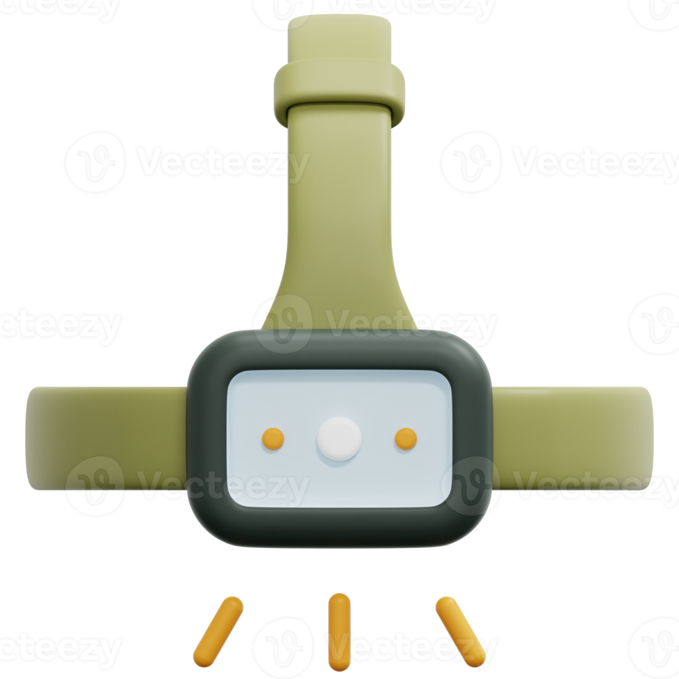 headlamp 3d render icon illustration png