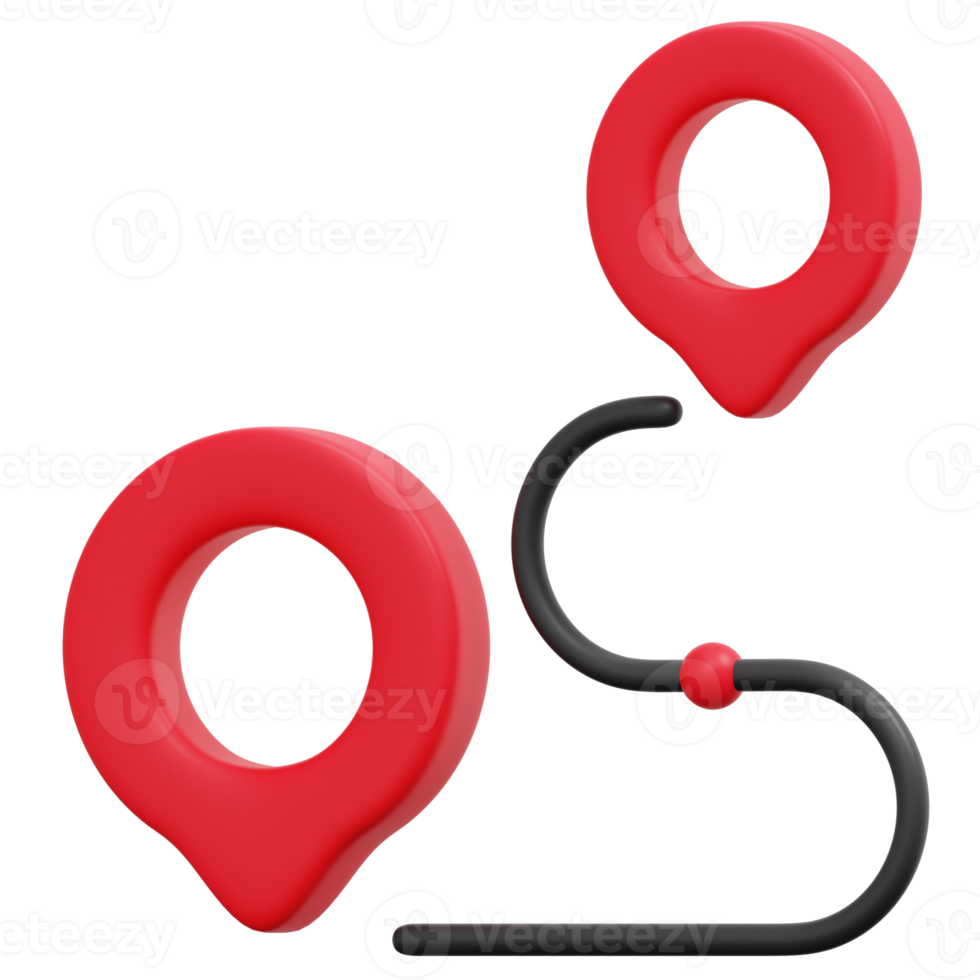 route 3d render icon illustration png