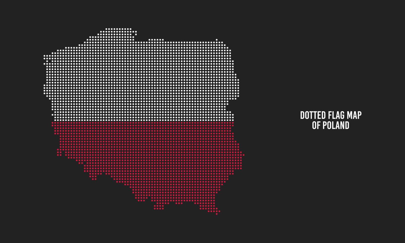 Flag Map of Poland Halftone Dot Style vector