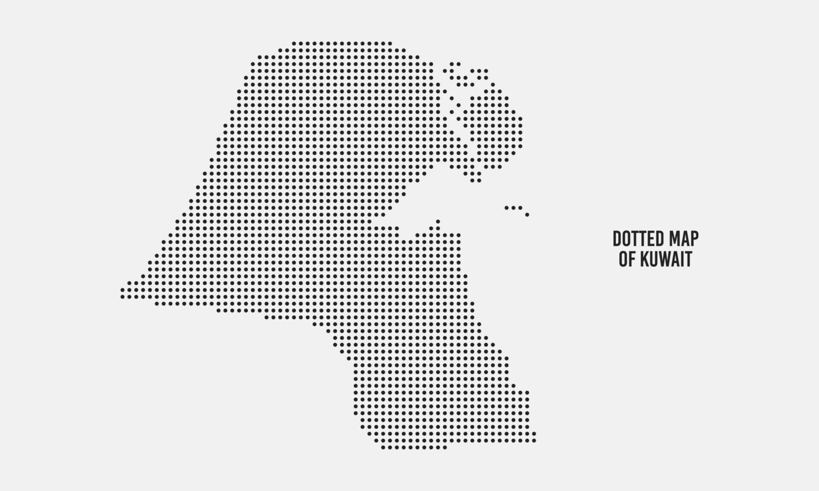 mapa de estilo de punto de semitono de kuwait vector