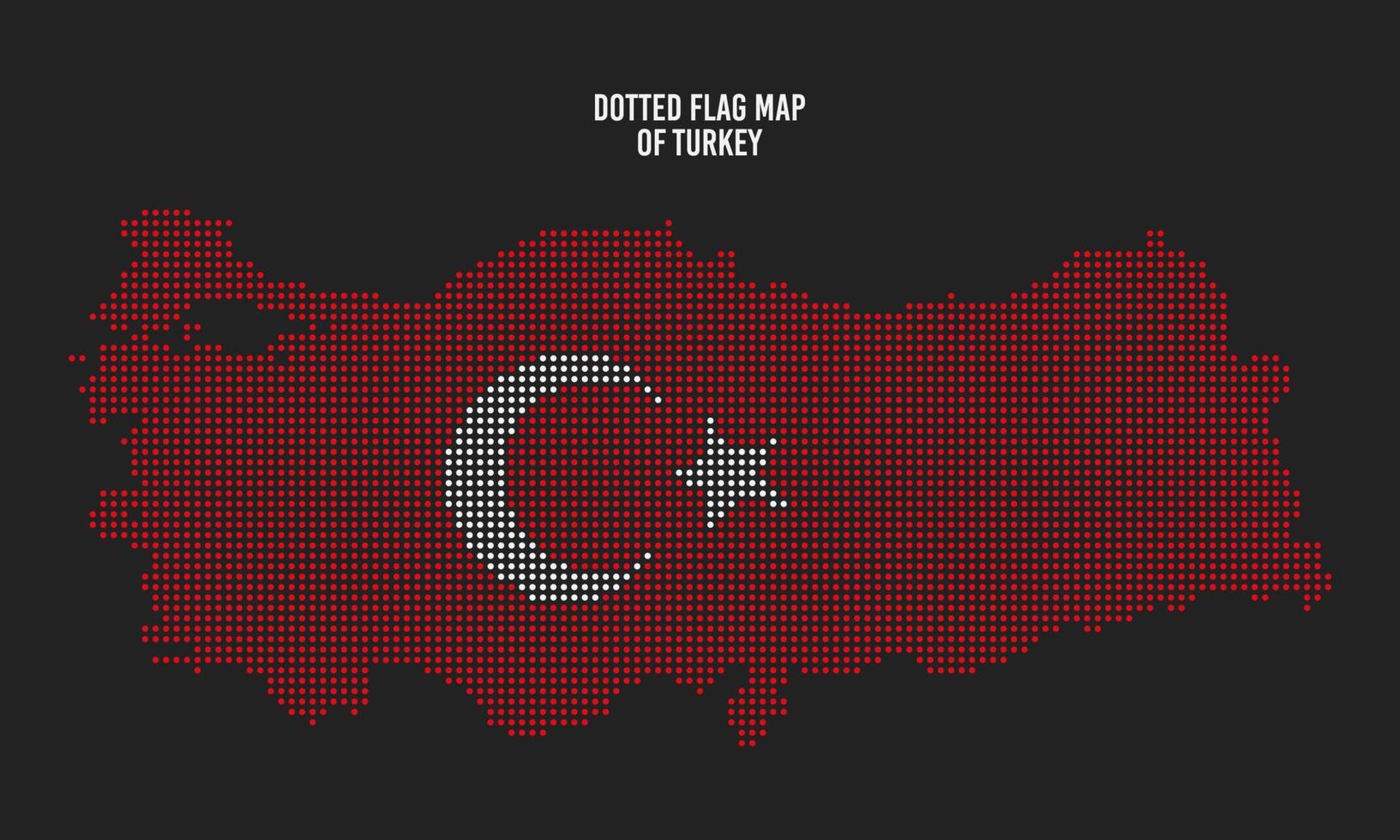 Flag Map of Turkey Halftone Dot Style vector
