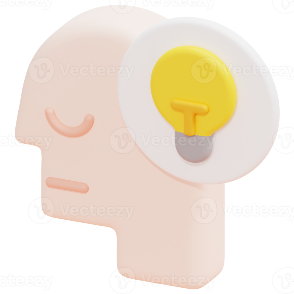 idea 3d render icon illustration png