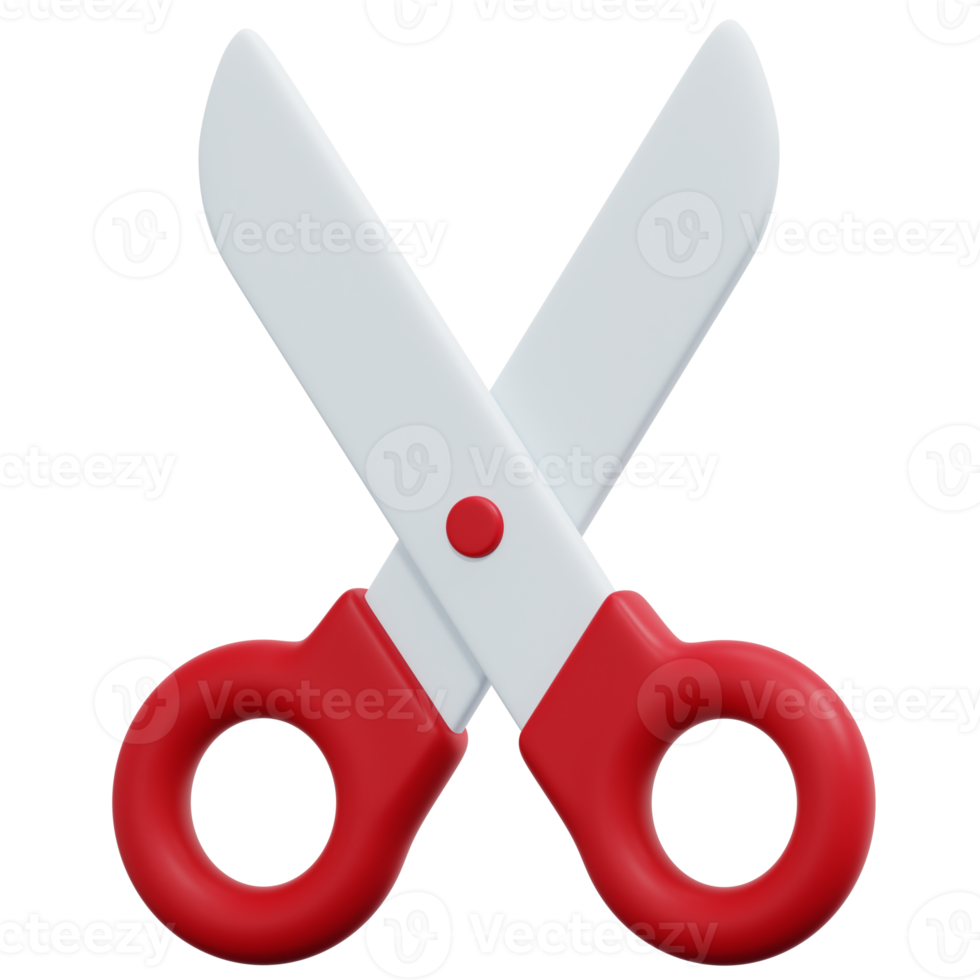 scissors 3d render icon illustration png