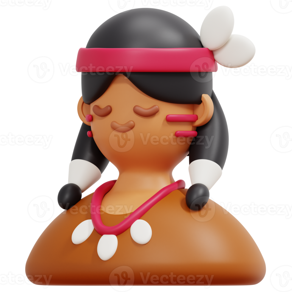 native american 3d render icon illustration png
